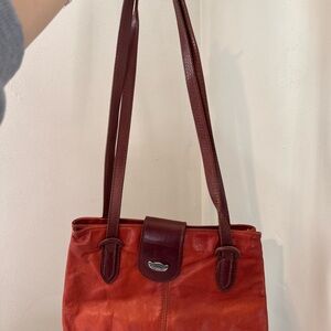 Elegant Red Leather Shoulder Bag